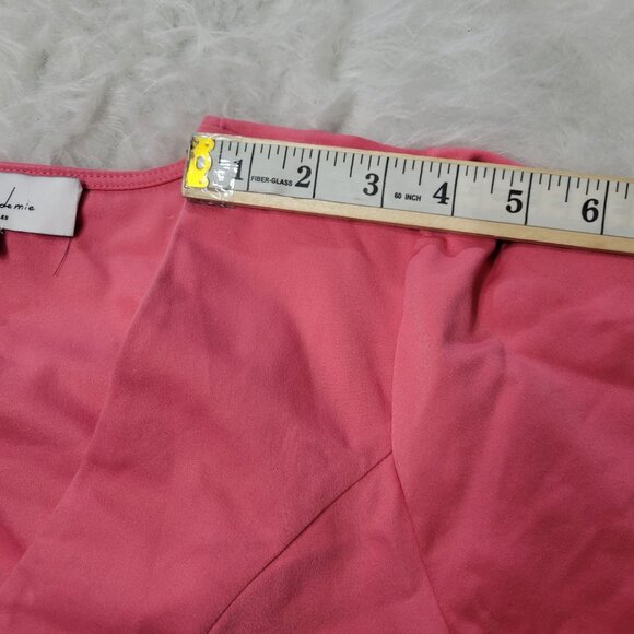 L'Academie Calypso Coral Pink Short Sleeve Violet Button Down Mini Dress Small - Picture 12 of 15